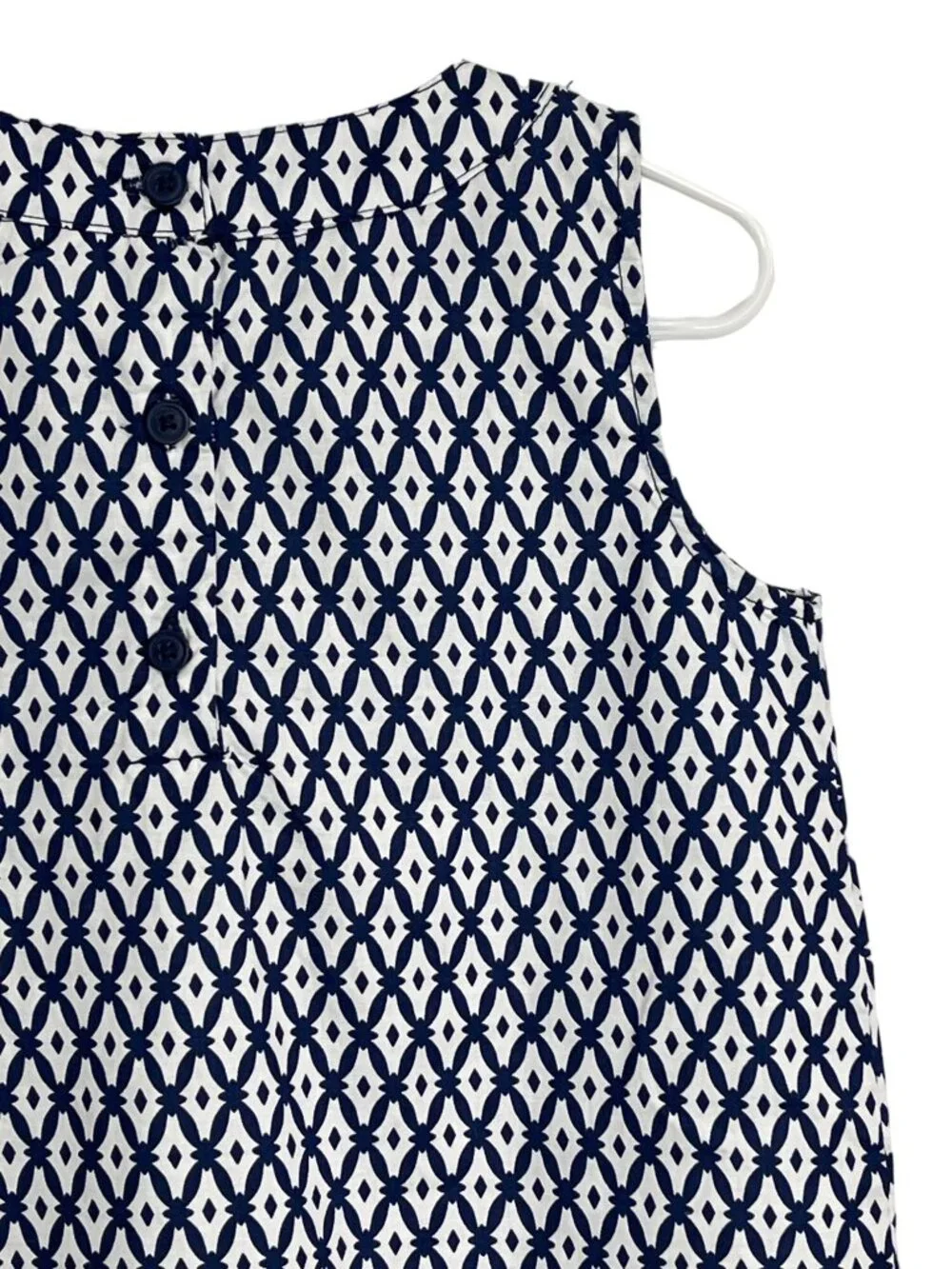 Carters Girls Dress Size 8 Blue White Print Sleeveless Cotton Summer NWT